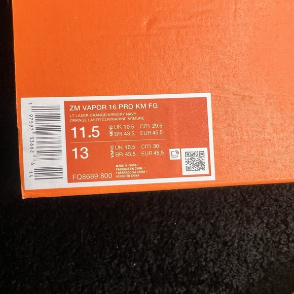 Nike Zoom Vapor‎ 16 Pro KM FG Men\'s 11.5 Mbappe Soccer Cleats FQ8689-800 main image 7